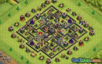 Town Hall 9 COC ბაზის განლაგებები: მეურნეობა და ტროფეის რუქები #11050