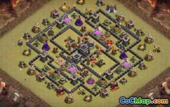 Town Hall 9 COC ბაზის განლაგება: მეურნეობა და ტროფეის რუქები #11514