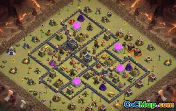 市政厅9 COC基础布局：农业和奖杯地图＃14870