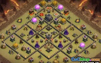 Town Hall 9 COC ბაზის განლაგება: მთავარი, ომის და ტროფის რუქები #11123