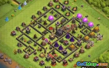 Town Hall 9 COC ბაზის განლაგება და ბმულები - საწყისი და ომის რუქები #11980