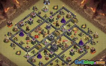 Town Hall 9 COC ბაზის განლაგება და რუქები კლანების შეტაკებისთვის #12584