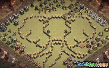 Town Hall 9 COC ბაზის განლაგება და რუქები: მხიარული და პროგრესის სტილები #10256