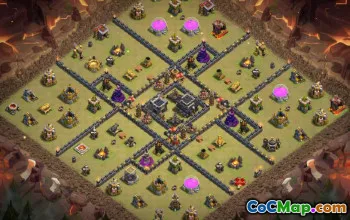 Town Hall 9 CoC Base Layouts: War, Trophy & Home Village #14737