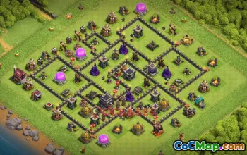 Town Hall 9 Farming Base - Clash of Clans Guide | Copy Base Link #50384