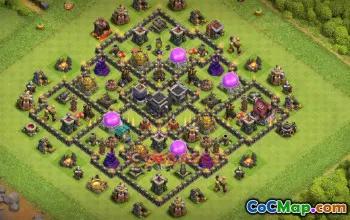 Town Hall 9 Farming Base | Clash of Clans Strategy | Copy Base Link #50376