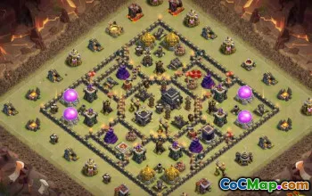Town Hall 9 Farming Base Layouts & CoC Maps | დააკოპირეთ და გამოიყენეთ #12678