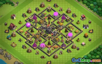 Town Hall 9 Hybrid Base - Clash of Clans | Copy Base Link #52510