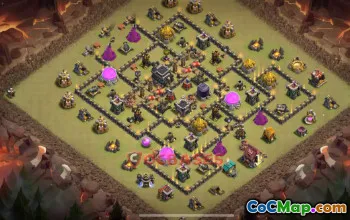 Town Hall 9 Hybrid Clash of Clans Base | CWL & War Link #48873