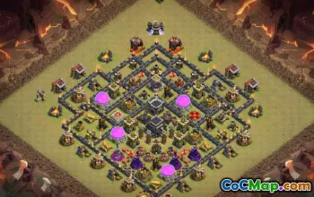 COC的市政厅9布局：农业和奖杯基地＃14872