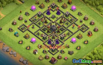Town Hall 9 Trophy Base | Clash of Clans TH9 Symmetric Defense #50345