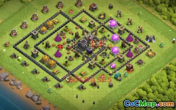 Town Hall 9 War Base: Anti 3-Star, Anti Air & Ground #19434