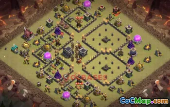 Town Hall 9 War Base | Clash of Clans Battle Strategy #50355