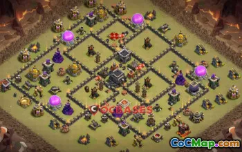 Town Hall 9 War Base | Clash of Clans Copy Base Link #20598