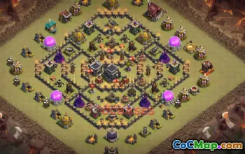 Town Hall 9 War Base - Clash of Clans | Copy Base Link #50335
