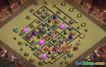 Town Hall 9 War Base - Clash of Clans Defense Strategy #50370
