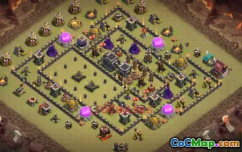 Town Hall 9 War Base — Clash of Clans Defense Strategy #50374