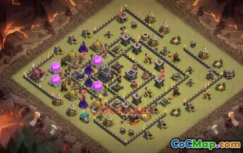 Town Hall 9 War Base | Clash of Clans War Strategy & Link #50360