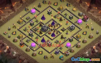 Town Hall 9 War Base Layout - Clash of Clans Strategy & Base Link #50358