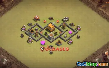 Ultimate Town Hall 4 War Base: Anti 3-Star Strategy - COC #24199