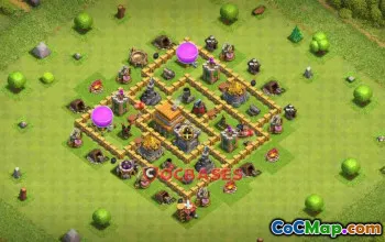 Ultimate Town Hall 6 Hybrid Base - Anti 2 Stars & More! #22931