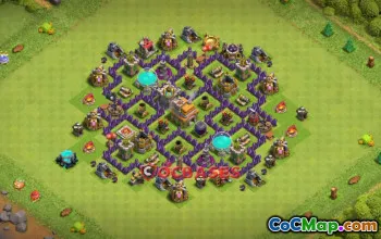Ultimate Town Hall 7 Hybrid Base: Anti 3 Stars & Farming #20181