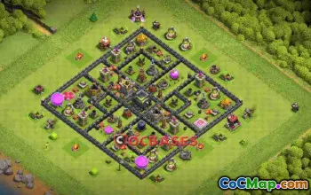 Unbeatable Town Hall 9 Trophy Base - Anti 2/3 Stars Defense #23186