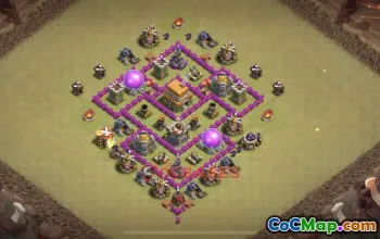 Versatile Town Hall 6 Hybrid Base with Dragon in Clan Castle #55768